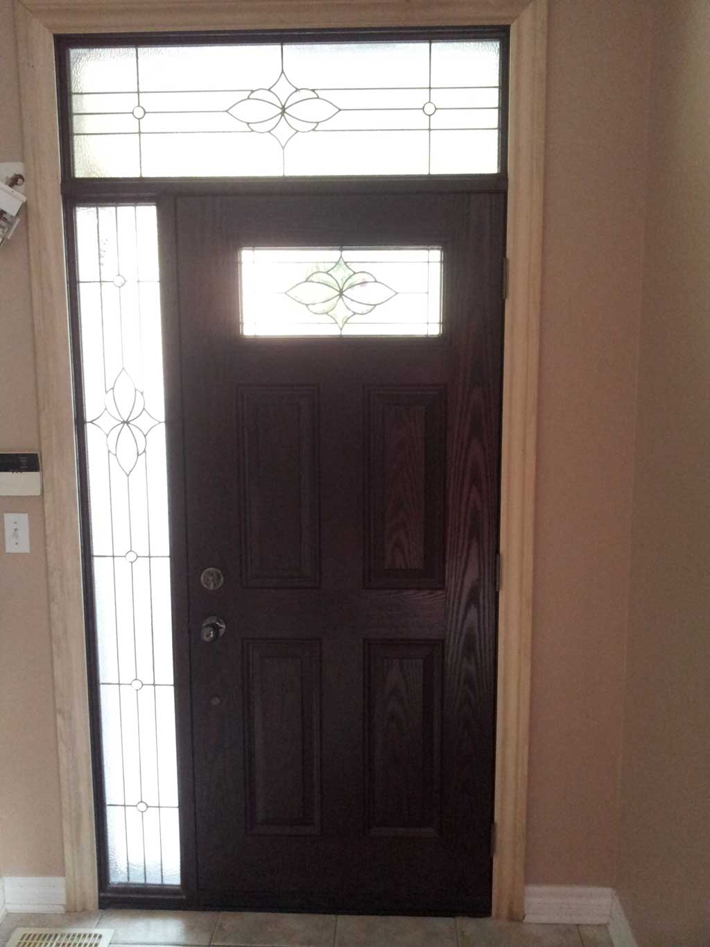 Image of Exterior Door Showing Woodgrain Fiberglass Door
